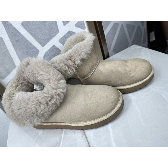 UGG Womens 1094329 Selene Bailey Nautical Rope Gray Suede Booties Sz 8 Wool Fur - Picture 5 of 11